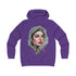 Palestinian Woman Face Art Hoodie - Keffiyeh Fractal Portrait College Sweatshirt